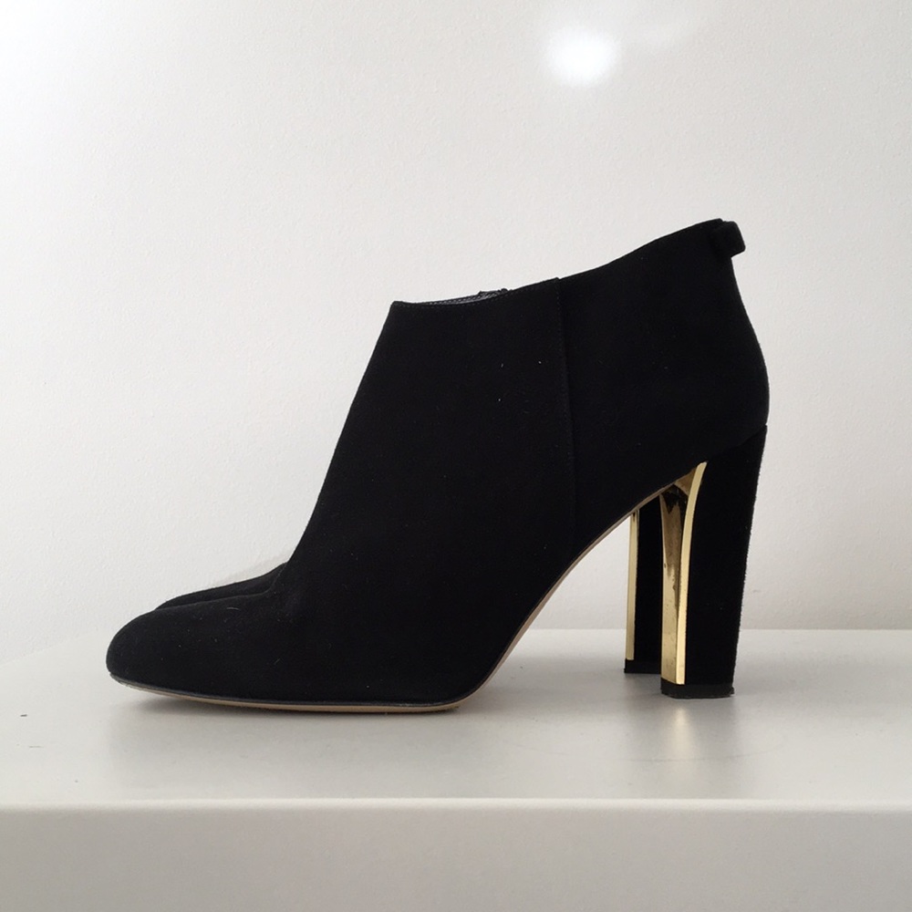 Kate spade suede black ankle booties